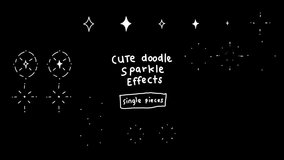 Set of cute doodle sparkle effects set4, single individual pieces, shinning stars, glowing, magic twinkle, glitter glimmer, wink, hand-drawn sticker animation, on a transparent background, alpha - Powered by Shutterstock - Get 15% off with code: PIKWIZARD15