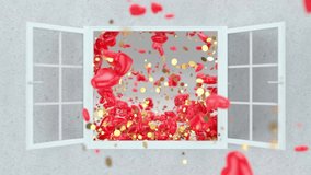 Hearts balloon motion for Valentine's day Greeting love video. Romantic looped animation on for Valentine's day, St. Valentines Day, Mother's day, Wedding anniversary invitation e-card - Powered by Shutterstock - Get 15% off with code: PIKWIZARD15