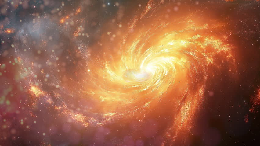A magnificent spiral galaxy drifting through the vastness of space, filled with stars and cosmic dust. Loop
