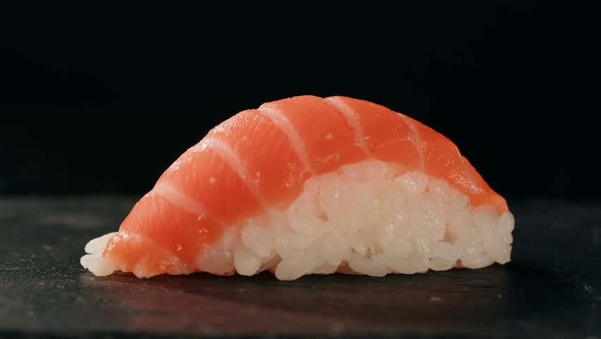 Sashimi Nigiri Platter, japanese sushi restaurant, Fresh Tuna and Salmon Slices in modern cafe, traditional food, raw red fish dish, omega 3.