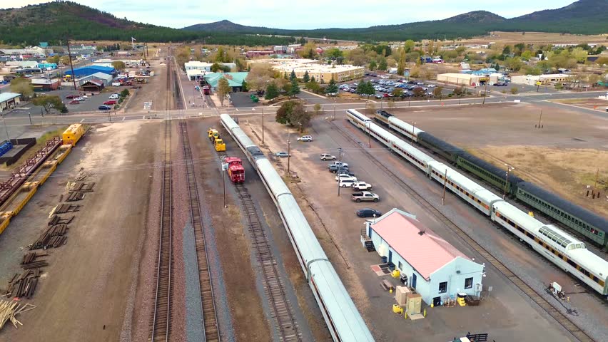 Aerial Views of Historic Town Williams, Arizona, America, USA.