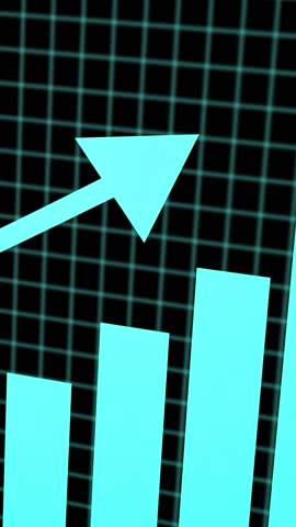 Growing business graph with financial chart for vertical video