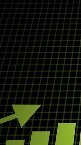 Financial business growth graph with grid for portrait video