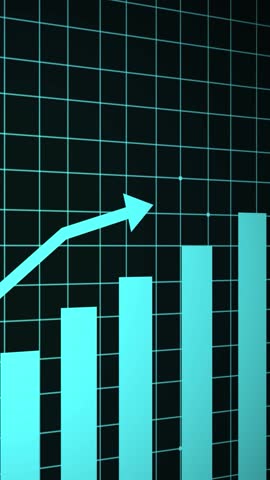 Stock market financial chart animated price data for vertical video