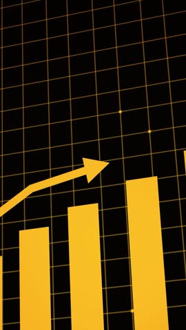 Financial stock market animated data chart for portrait video