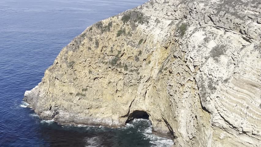 Waves crashing upon a sea cave on Santa Cruz Island in the Channel Islands National Park. 