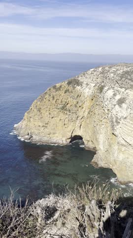 Waves crashing upon a sea cave on Santa Cruz Island in the Channel Islands National Park. 
