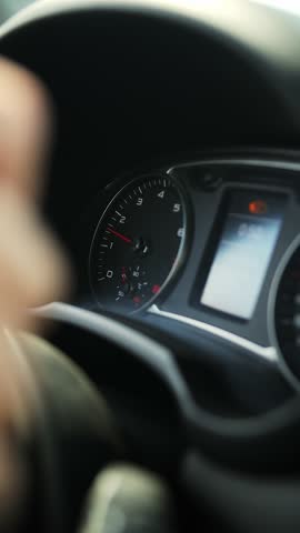 Close-up of Car Dashboard with speedometer
