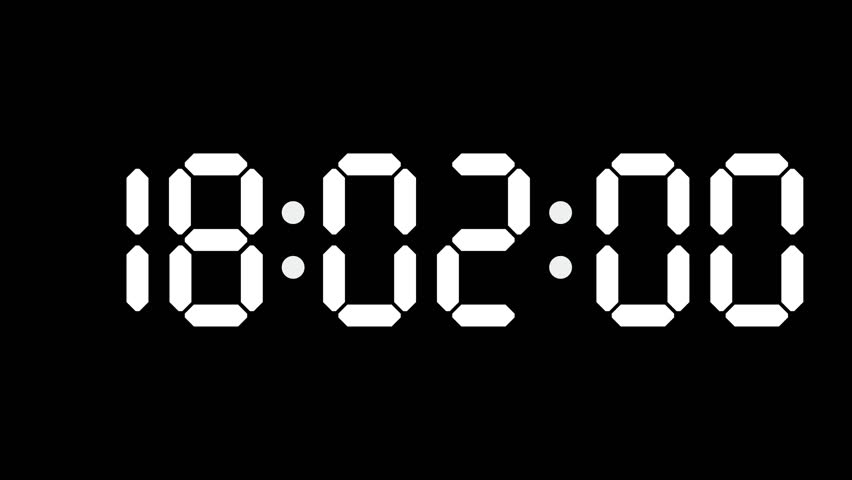 18:02 - 60 Second Full-Screen Countdown Timer with 7-Segment Display | 6:02 PM (Six O'Clock Two Minutes) | Eighteen O'Clock, Two Minutes