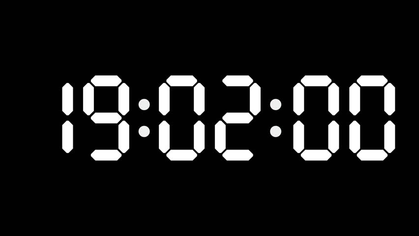 19:02 - 60 Second Full-Screen Countdown Timer with 7-Segment Display | 7:02 PM (Seven O'Clock Two Minutes) | Nineteen O'Clock, Two Minutes