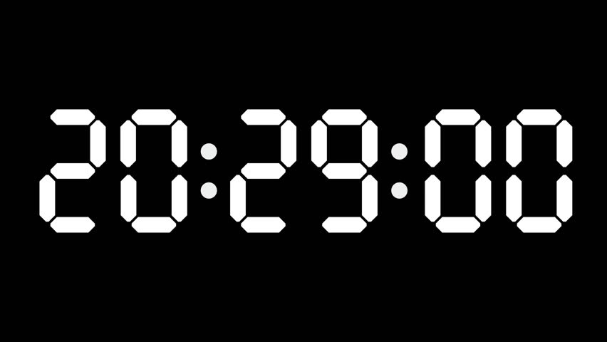 20:29 - 60 Second Full-Screen Countdown Timer with 7-Segment Display | 8:29 PM (Eight O'Clock Twenty-Nine Minutes) | Twenty O'Clock, Twenty-Nine Minutes
