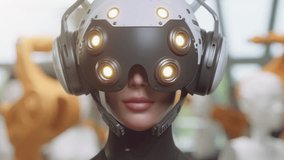 a close-up portrait of a human machine in the production of other machines assembled by robot - Powered by Shutterstock - Get 15% off with code: PIKWIZARD15