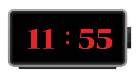 Digital alarm clock, red numbers on black screen, last 5 seconds to 12 o'clock of the old year to the new year with fireworks to welcome the new year. 4K video for Happy New Year Celebration - Powered by Shutterstock - Get 15% off with code: PIKWIZARD15