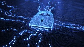 Digital security hologram of virtual lock icon on circuit board. Concept of finance data privacy and VPN service protection. Blockchain and secure crypto wallet background. Private cloud storage - Powered by Shutterstock - Get 15% off with code: PIKWIZARD15