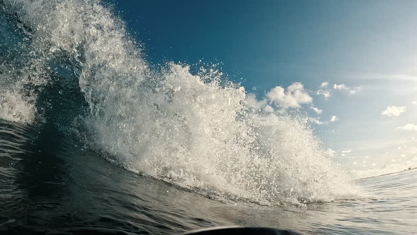 Wave breaks on the shore