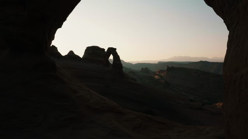 Silhouette of Arches National Park in Southern Utah.