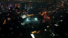 Drone view of Mumbai skyline illuminated with Diwali fireworks, capturing city lights and festive celebrations at night. Night drone over Mumbai city with fireworks in sky. - Powered by Shutterstock - Get 15% off with code: PIKWIZARD15