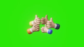 Collaboration, motivation and thumbs up with a business team in celebration of success together at work. Professional multicultural team concept. Hand sign for success, support or trust. 3d animation - Powered by Shutterstock - Get 15% off with code: PIKWIZARD15