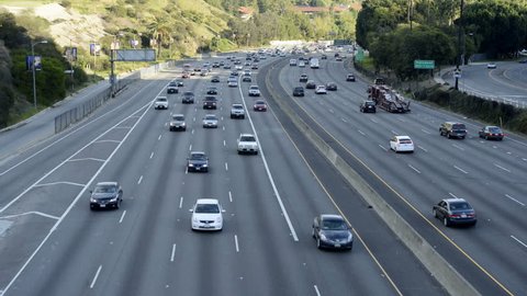 Time Lapse of Busy 101 Freeway Traffic in Los Angeles Circa March 2013 Stock Video