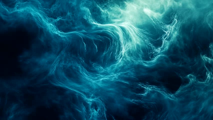 Abstract Swirling Blue and Green Hues