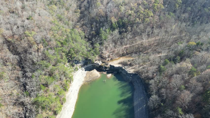 Beautiful Flowing Waterfall on Lake Cumberland in Clinton County Kentucky