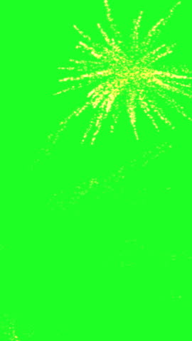 Fireworks on a green screen vertical video