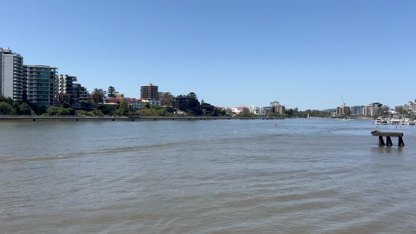Urban landscape view of Brisbane River Queensland Australia