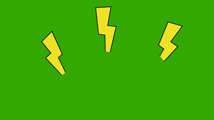 looping animation cartoon of thunder. 4k footage suitable for meme on head