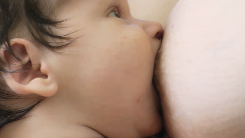 Breastfeeding a cute baby.