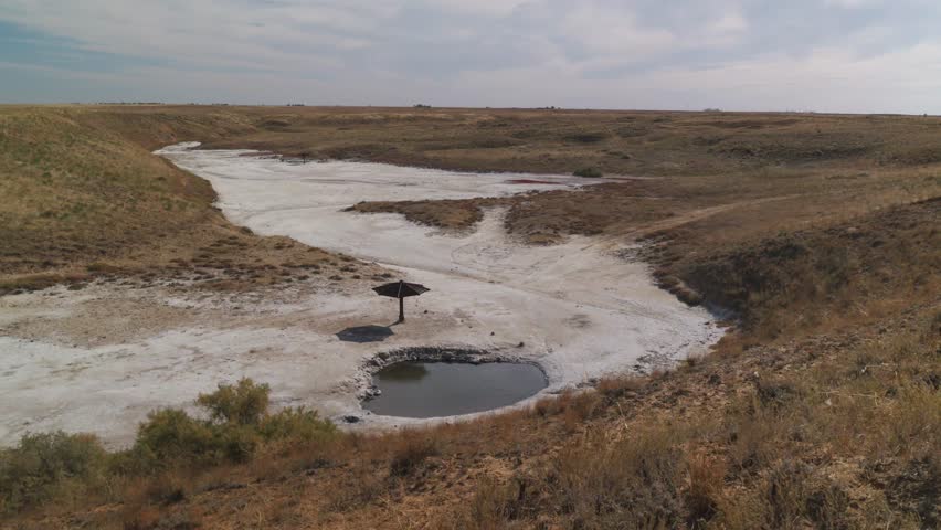 Incredibly beautiful views of the shores of a salt lake, wild nature. There