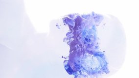 Vertical video. Fantasy portrait. Spiritual aura. Blue purple mist filling woman silhouette double exposure isolated on white background. - Powered by Shutterstock - Get 15% off with code: PIKWIZARD15