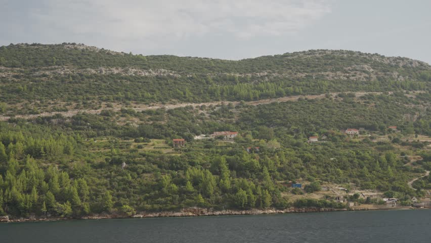 Shoreline And Adriatic Sea - Scenic Landscape In Croatia - Drone Shot