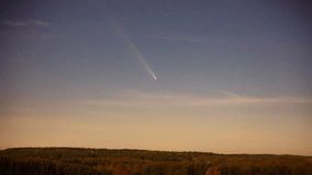 Night time lapse witch Comet C2023 A3 Tsuchinshan-ATLAS  - Powered by Shutterstock - Get 15% off with code: PIKWIZARD15