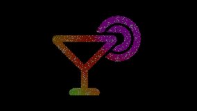 Icon cocktail is made up of LED square shapes that shimmer and flicker. There are black dead diodes. In-Out looped. Alpha BW at the end - Powered by Shutterstock - Get 15% off with code: PIKWIZARD15