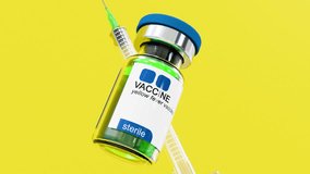 yellow fever vaccine shot with syringe background animation yellow fever shot 3d rendering  - Powered by Shutterstock - Get 15% off with code: PIKWIZARD15