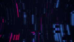 Technology background with flashing blue and red neon digital data lights and glitch effect. Computer hacking or network security concept. Sleek high-tech futuristic animation. - Powered by Shutterstock - Get 15% off with code: PIKWIZARD15