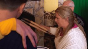 Happy multi generational latin family cooking together barbecue dinner at house terrace - Autumn season and food concept -  - Powered by Shutterstock - Get 15% off with code: PIKWIZARD15