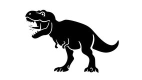Tyrannosaurus rex, tyrannosaur roar, graphic animation. Alpha channel. Black. Transparent background motion design. 4K resolution - Powered by Shutterstock - Get 15% off with code: PIKWIZARD15