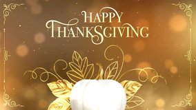 Animated Elegant Gold Thanksgiving Background with glitter and bokeh - Powered by Shutterstock - Get 15% off with code: PIKWIZARD15