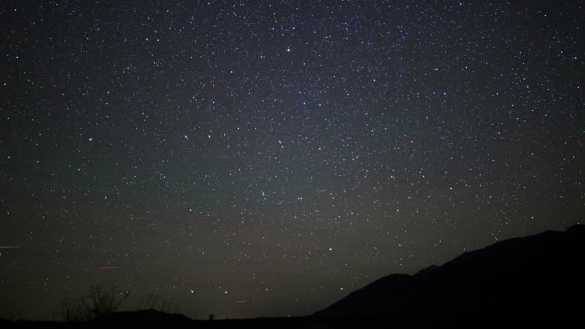 Timelapse of North Star over desert in Eastern Sierra, California, USA
