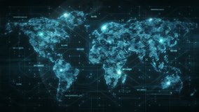 Futuristic digital world map visualizing global data exchange and information flow across continents - Powered by Shutterstock - Get 15% off with code: PIKWIZARD15