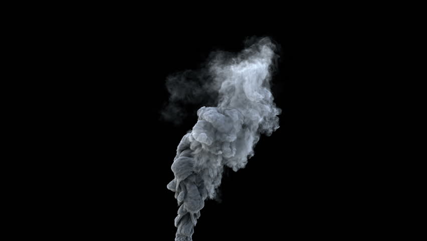 high detailed smoke rising over balck background (HD, 1080p, high definition, with alpha)