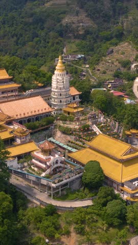 Kek Lok Si Temple in George Town. Vertical video