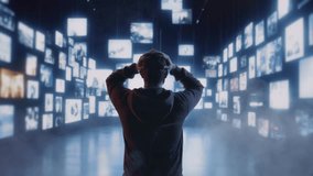Man Overwhelmed By Digital Screens Information Overload Virtual Reality Modern Technology - Powered by Shutterstock - Get 15% off with code: PIKWIZARD15