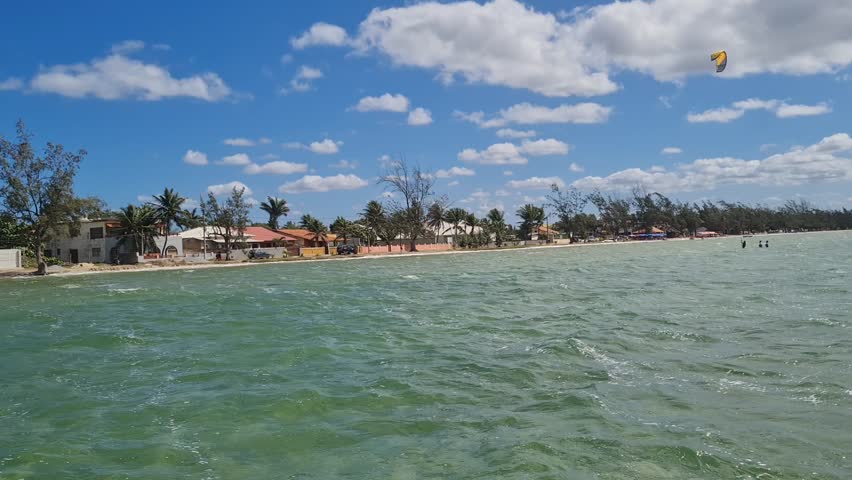 Ferry Boat Araruama Praia Seca (Dry Beach) - Crossing Araruama Lagoon, Brazil, natural beauty over calm waters.  Peaceful ride through serene landscapes, relaxing vacation in Região dos Lagos.