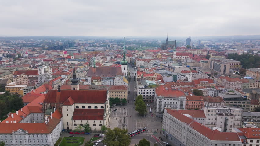 High angle tripod view captures Brno