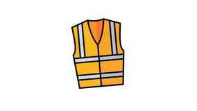 Animated safety vest with orange color and reflective stripes for worker protection. Ideal for construction, roadwork, and outdoor activities. Highly visible - Powered by Shutterstock - Get 15% off with code: PIKWIZARD15