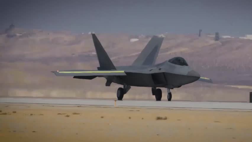 F-22 Raptor Flight Test at Edwards Air Force Base, California.