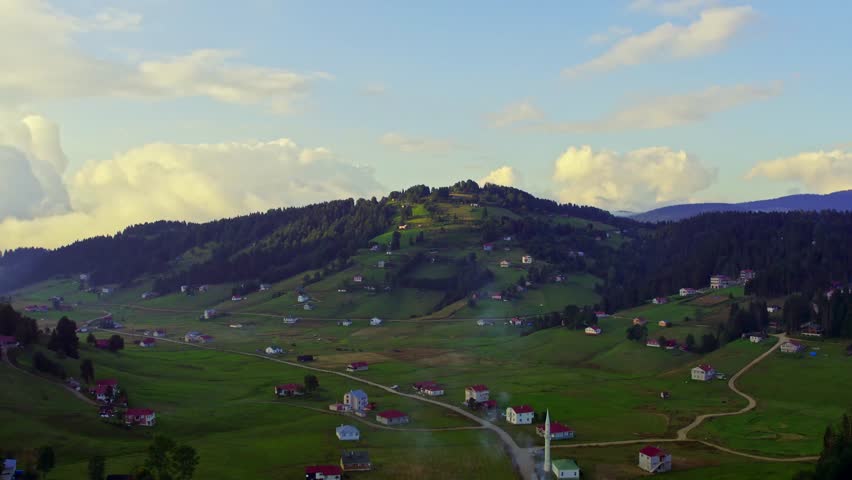 Sunny Plateau Landscape in Kadiralak Trabzon, Turkey