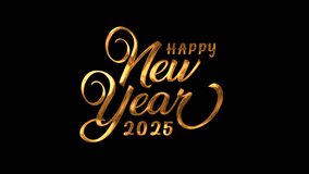 Happy New Year 2025 Text Animation. Festive greeting card design for New Year celebrations. - Powered by Shutterstock - Get 15% off with code: PIKWIZARD15